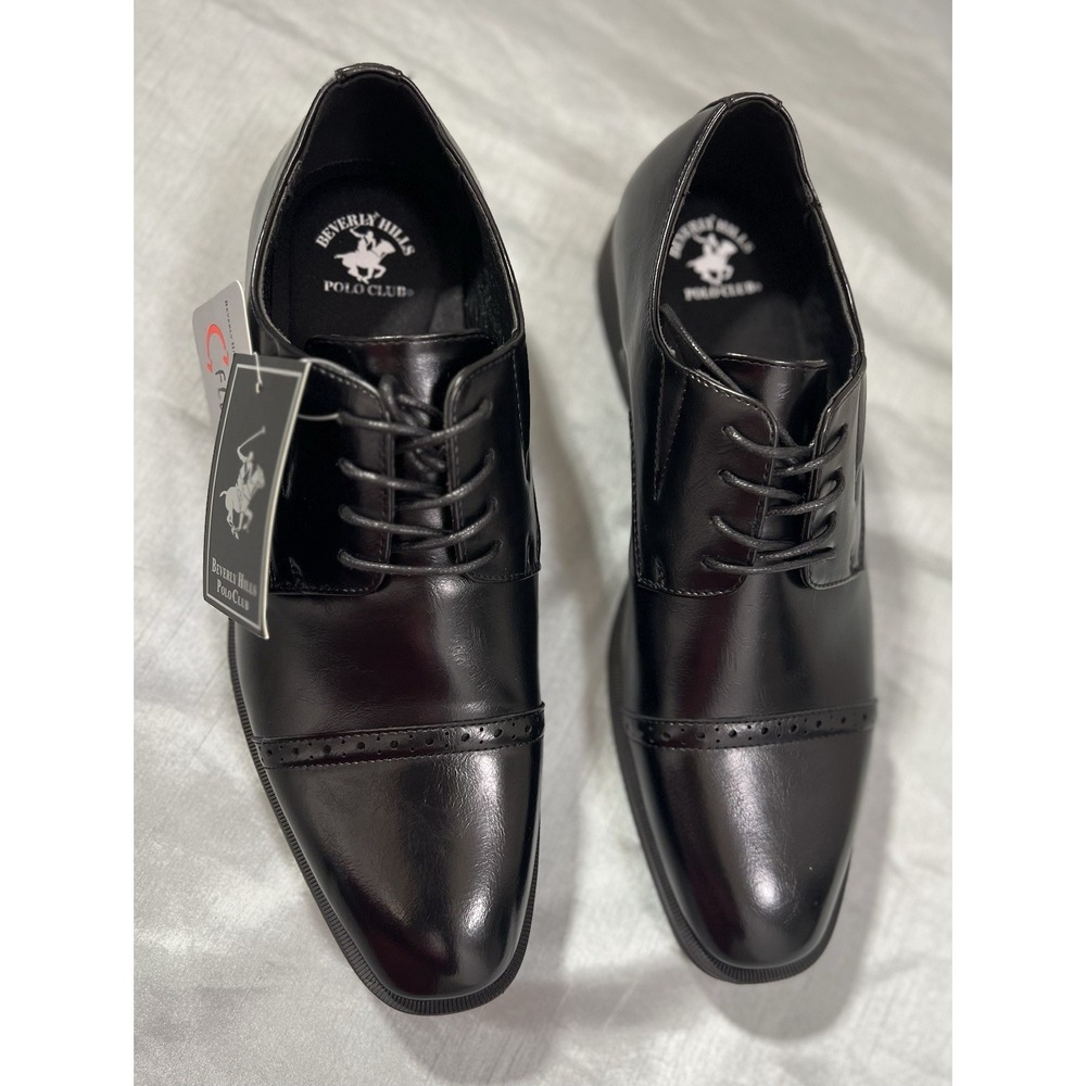 Beverly Hills Polo Club Men's Black Dress Shoes Damien New With Box Size 11